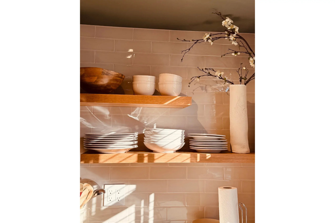 White Oak floating shelves