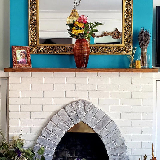 Floating shelf with mantel