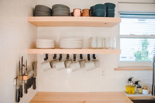 Maple floating shelves