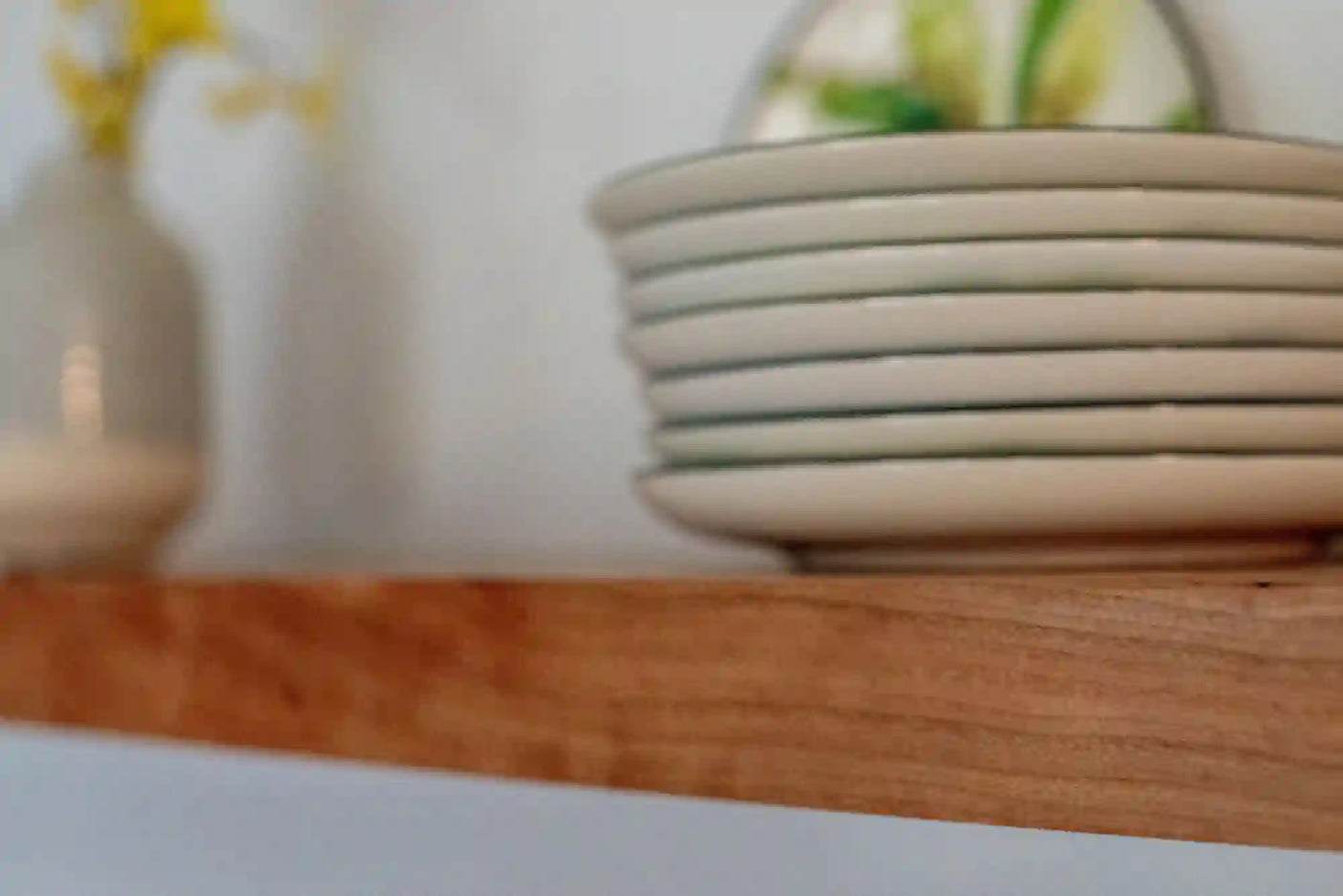 cherry wall shelving