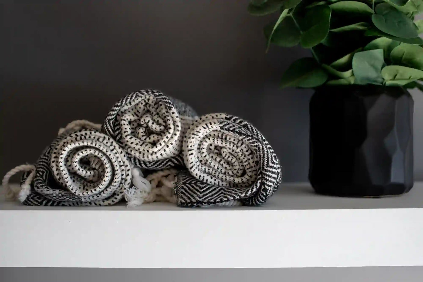 Painted White Floating Shelves