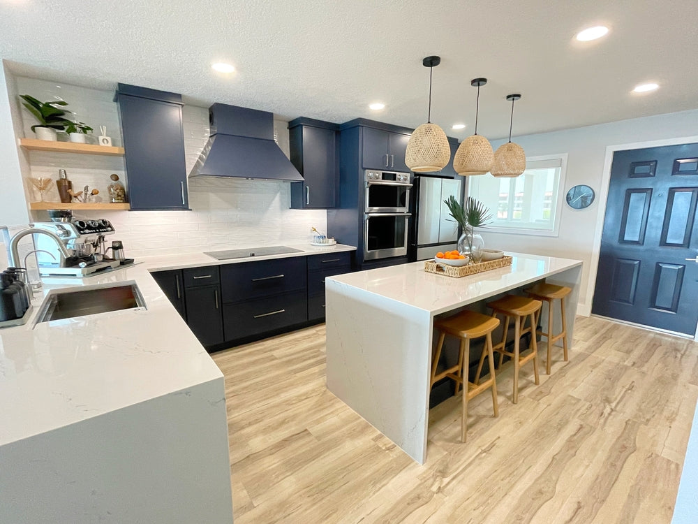 Floating kitchen shelves