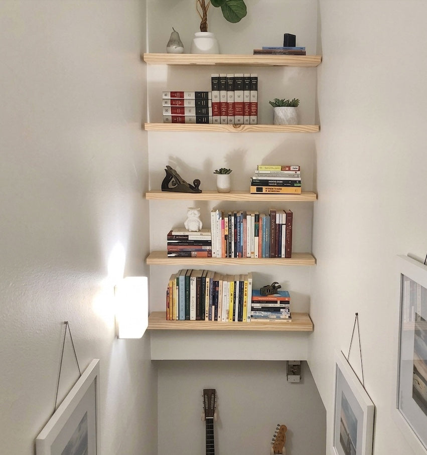 Floating bookshelves