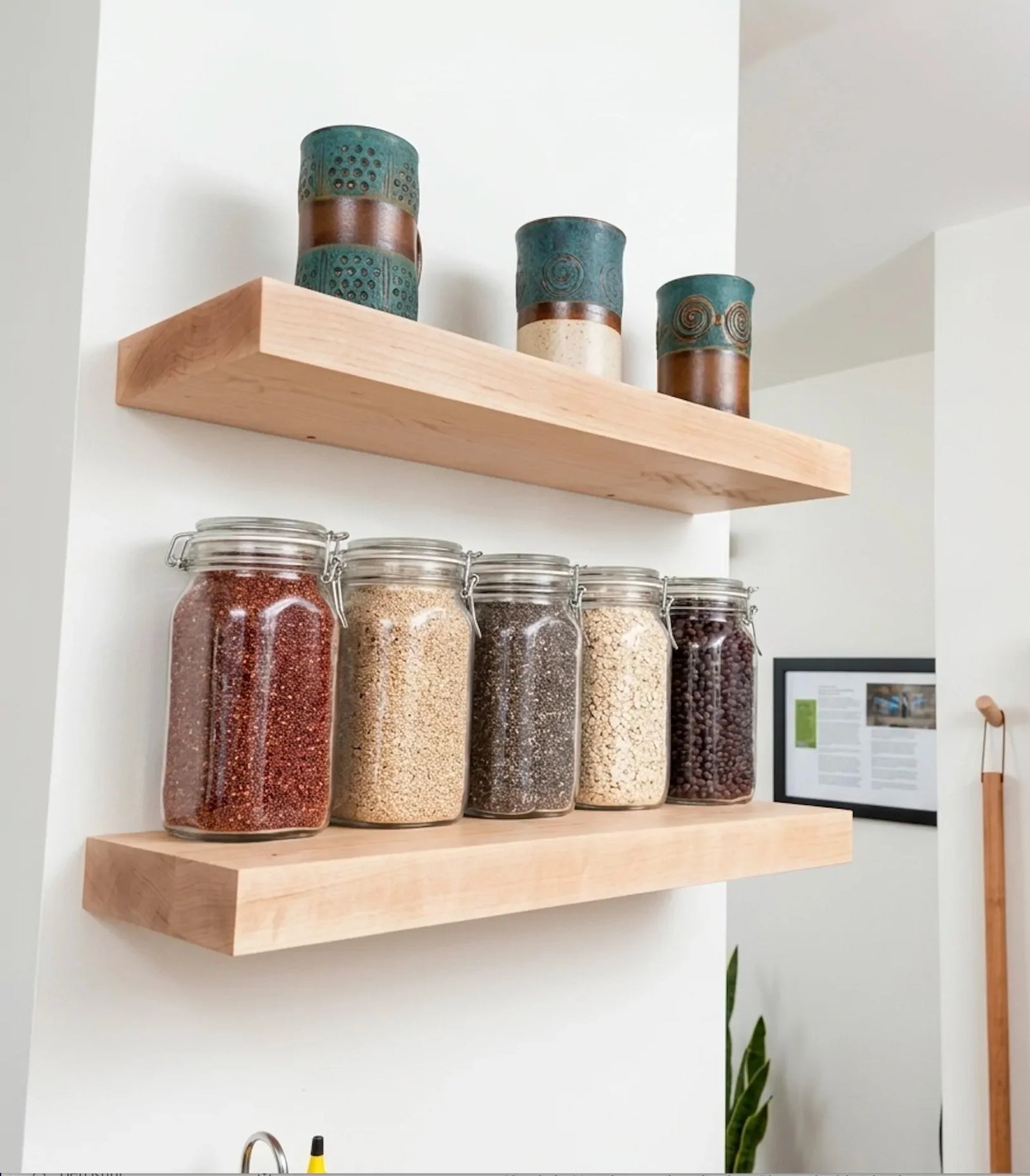 pantry floating shelves