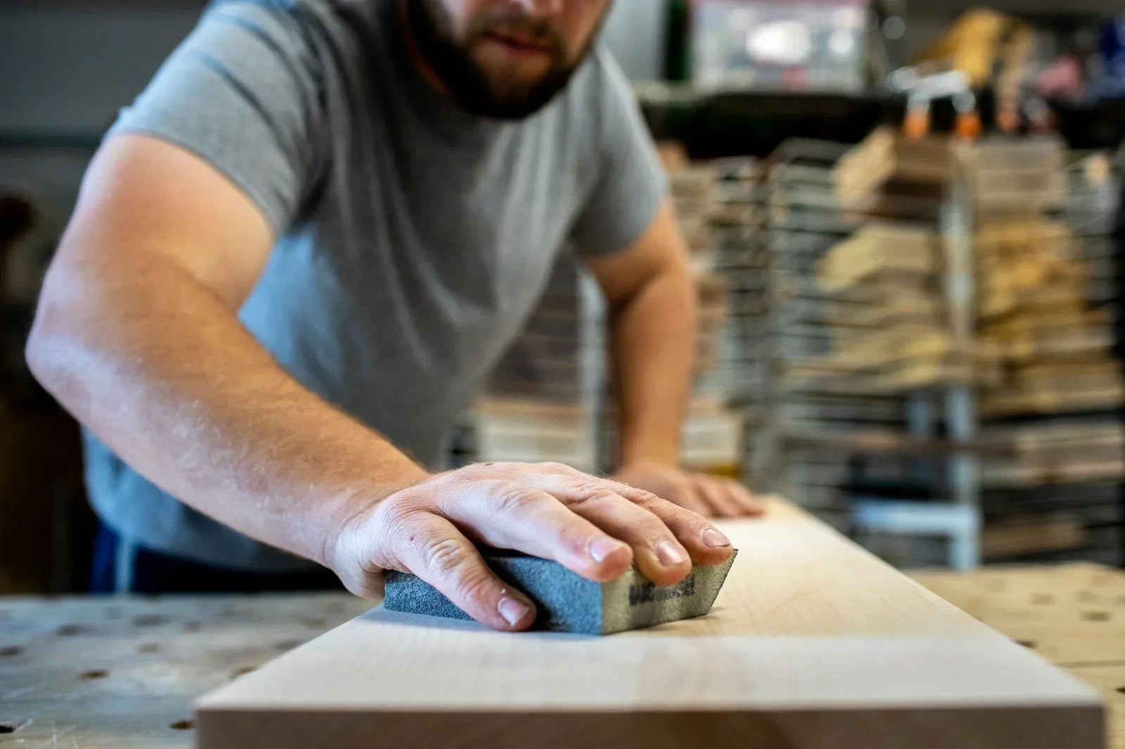 sanding wood