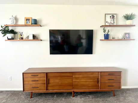 shelves next to TV