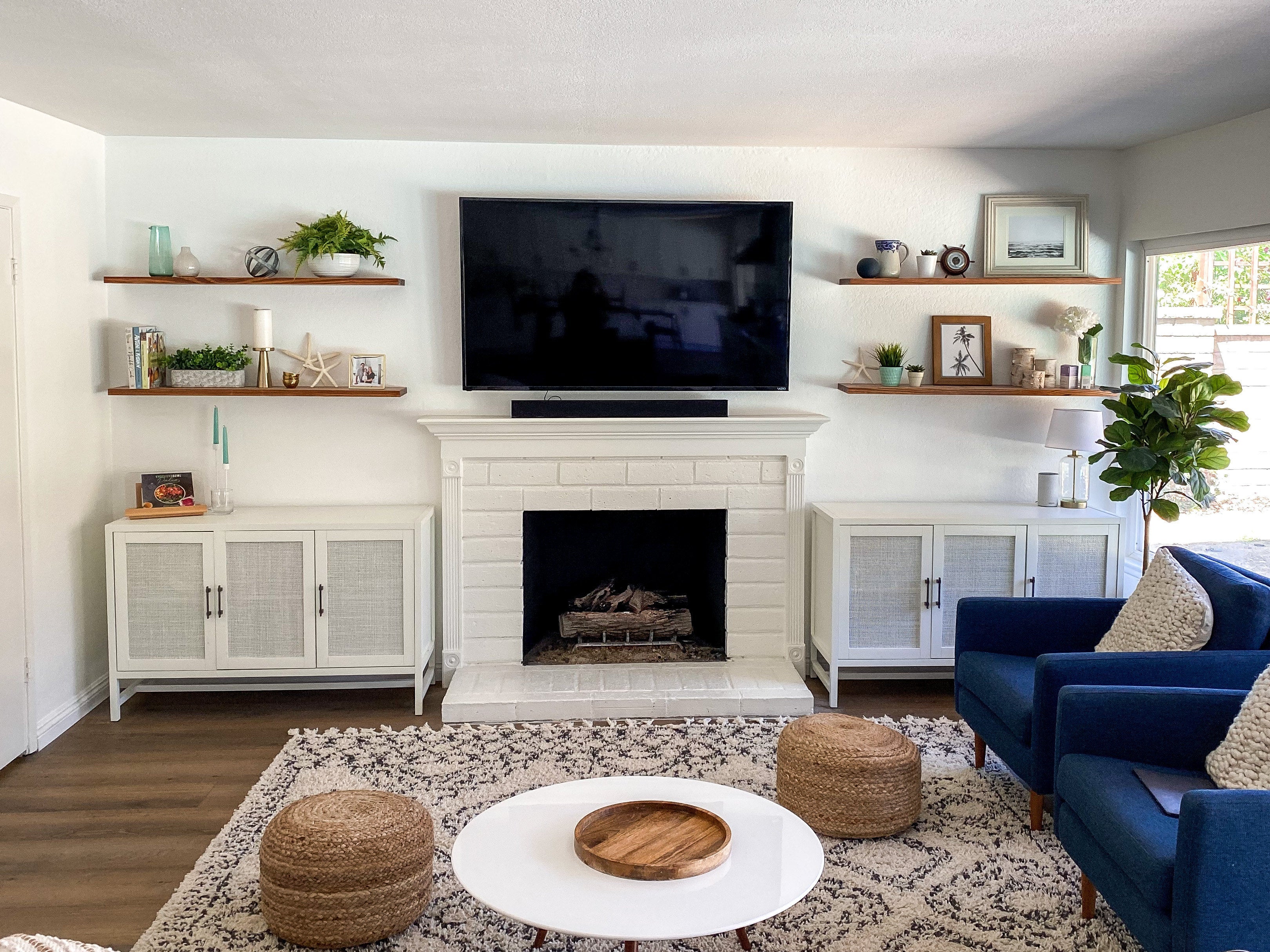 Custom Pine Floating Shelves