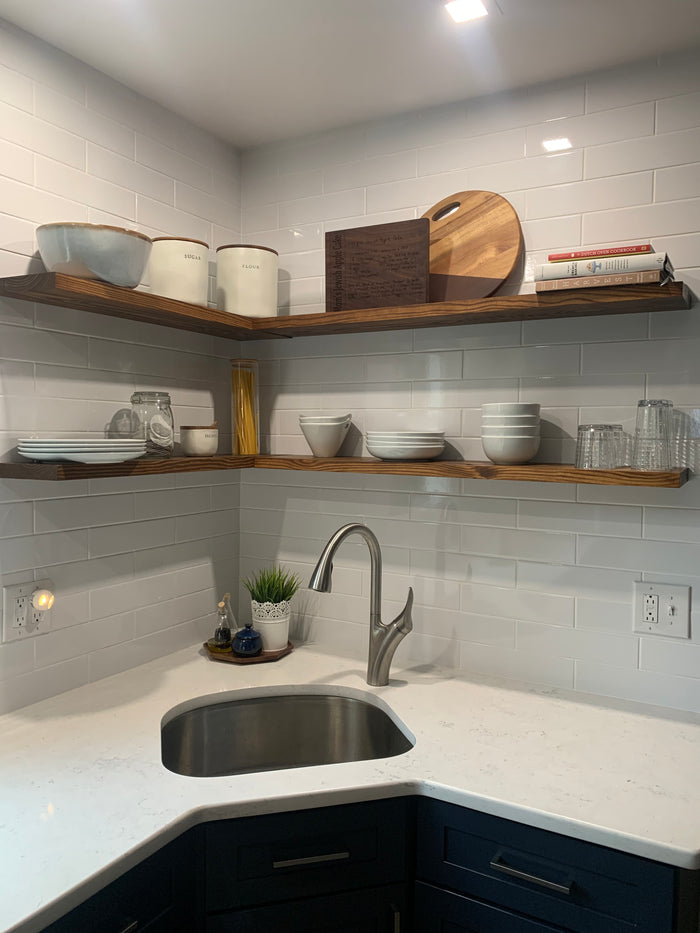 handmade floating shelves