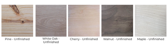 unfinished stain options