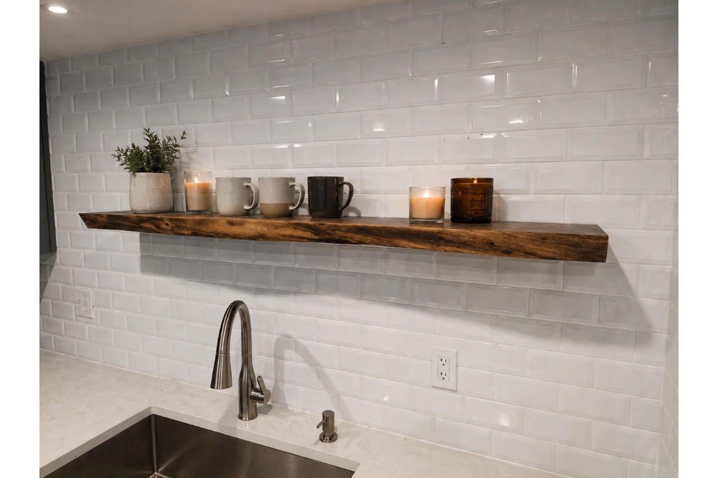 live edge floating shelf