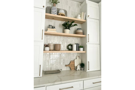 floating shelves kitchen maple