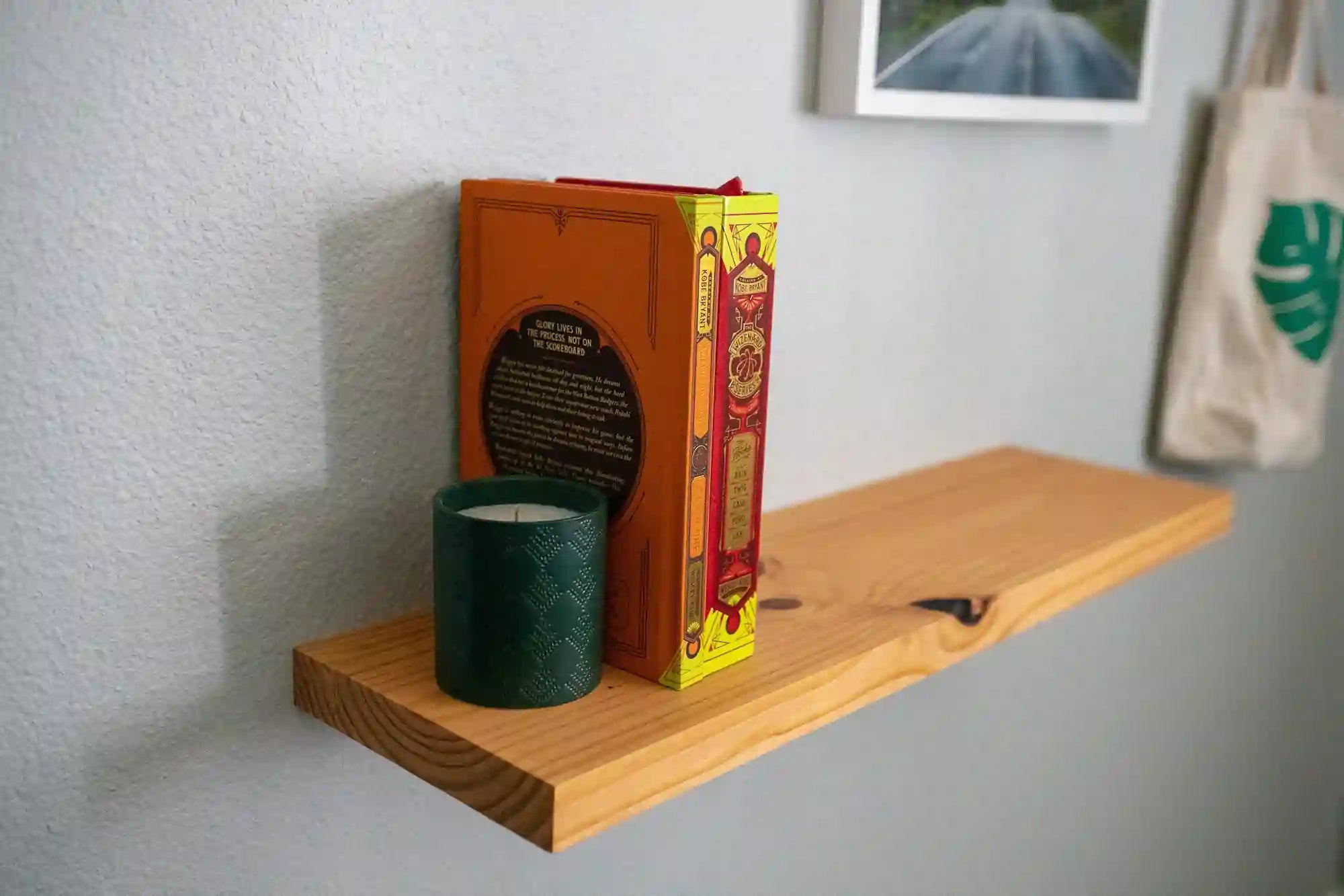 DIY Floating Wood Shelf with Dowels